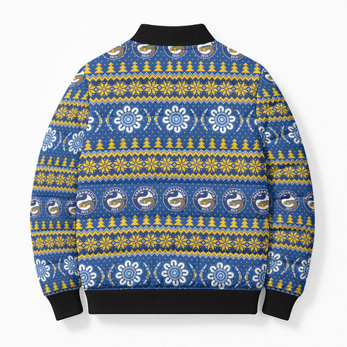 Eels Rugby Christmas Bomber Puffer Jacket Aboriginal Seamless Cardigan Inspired
