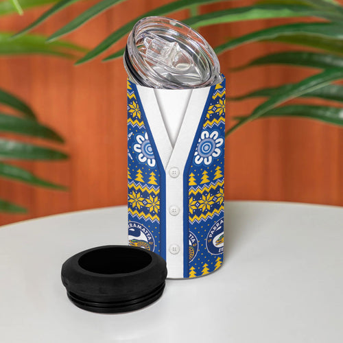 Eels Rugby Christmas 4 in 1 Can Cooler Tumbler Aboriginal Seamless Cardigan Inspired