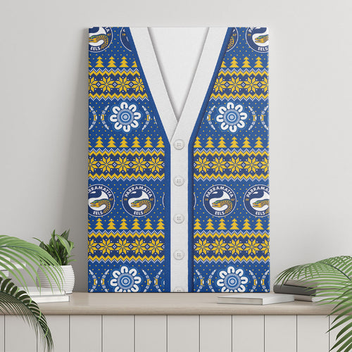Eels Rugby Christmas Canvas Wall Art Aboriginal Seamless Cardigan Inspired