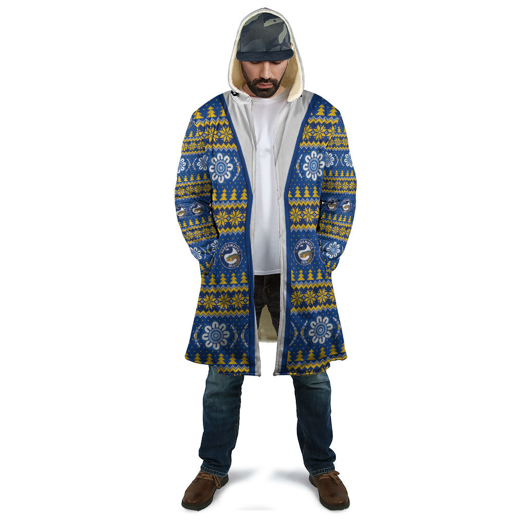 Eels Rugby Christmas Cloak Aboriginal Seamless Cardigan Inspired