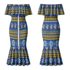 Eels Rugby Christmas Couples Matching Mermaid Dress and Hawaiian Shirt Aboriginal Seamless Cardigan Inspired