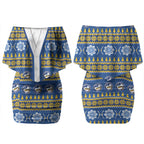 Eels Rugby Christmas Couples Matching Off Shoulder Short Dress and Long Sleeve Button Shirt Aboriginal Seamless Cardigan Inspired