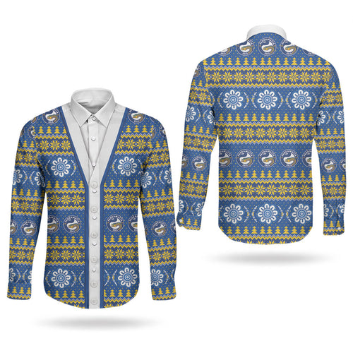 Eels Rugby Christmas Couples Matching Short Sleeve Bodycon Dress and Long Sleeve Button Shirt Aboriginal Seamless Cardigan Inspired