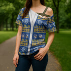 Eels Rugby Christmas Cross Shoulder Shirt Aboriginal Seamless Cardigan Inspired