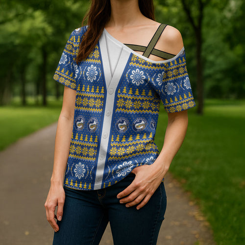 Eels Rugby Christmas Cross Shoulder Shirt Aboriginal Seamless Cardigan Inspired
