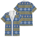 Eels Rugby Christmas Family Matching Short Sleeve Bodycon Dress and Hawaiian Shirt Aboriginal Seamless Cardigan Inspired