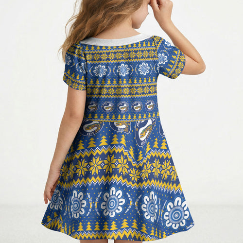 Eels Rugby Christmas Kid Short Sleeve Dress Aboriginal Seamless Cardigan Inspired