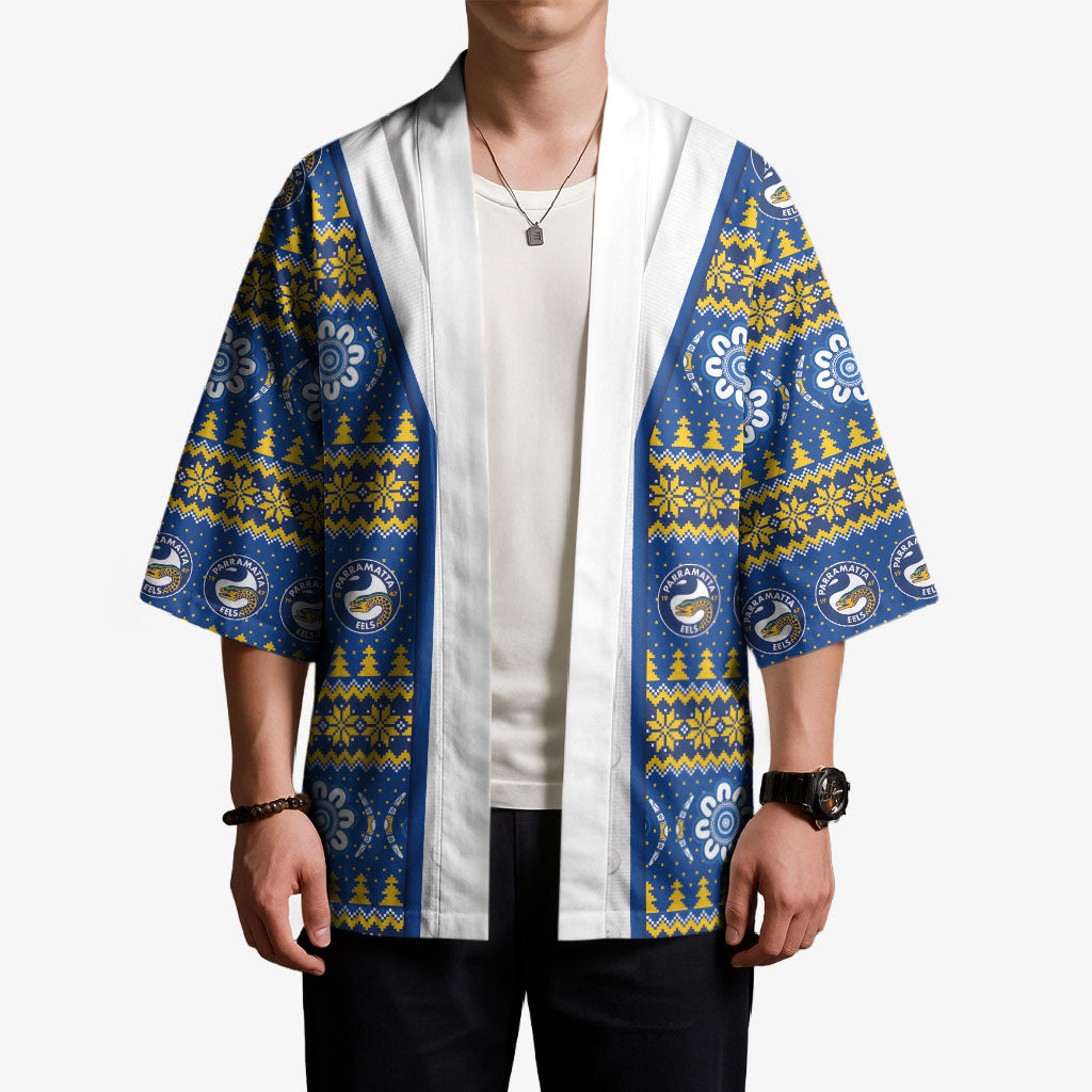 Eels Rugby Christmas Kimono Aboriginal Seamless Cardigan Inspired