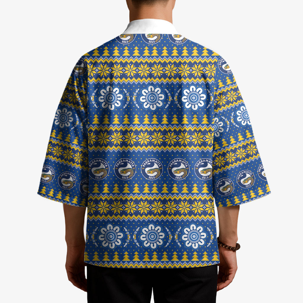 Eels Rugby Christmas Kimono Aboriginal Seamless Cardigan Inspired