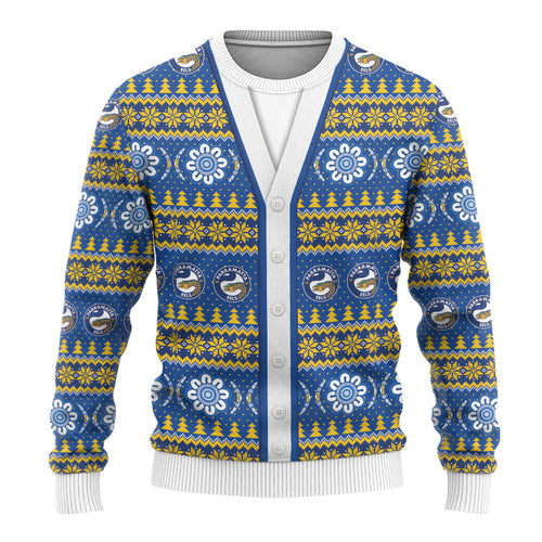 Eels Rugby Christmas Ugly Christmas Sweater Aboriginal Seamless Cardigan Inspired