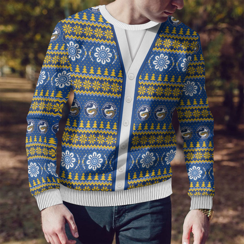 Eels Rugby Christmas Ugly Christmas Sweater Aboriginal Seamless Cardigan Inspired