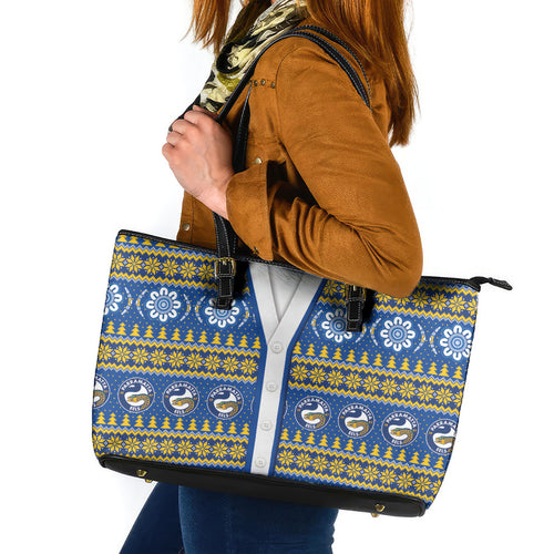 Eels Rugby Christmas Leather Tote Bag Aboriginal Seamless Cardigan Inspired