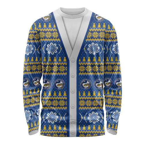 Eels Rugby Christmas Long Sleeve Shirt Aboriginal Seamless Cardigan Inspired