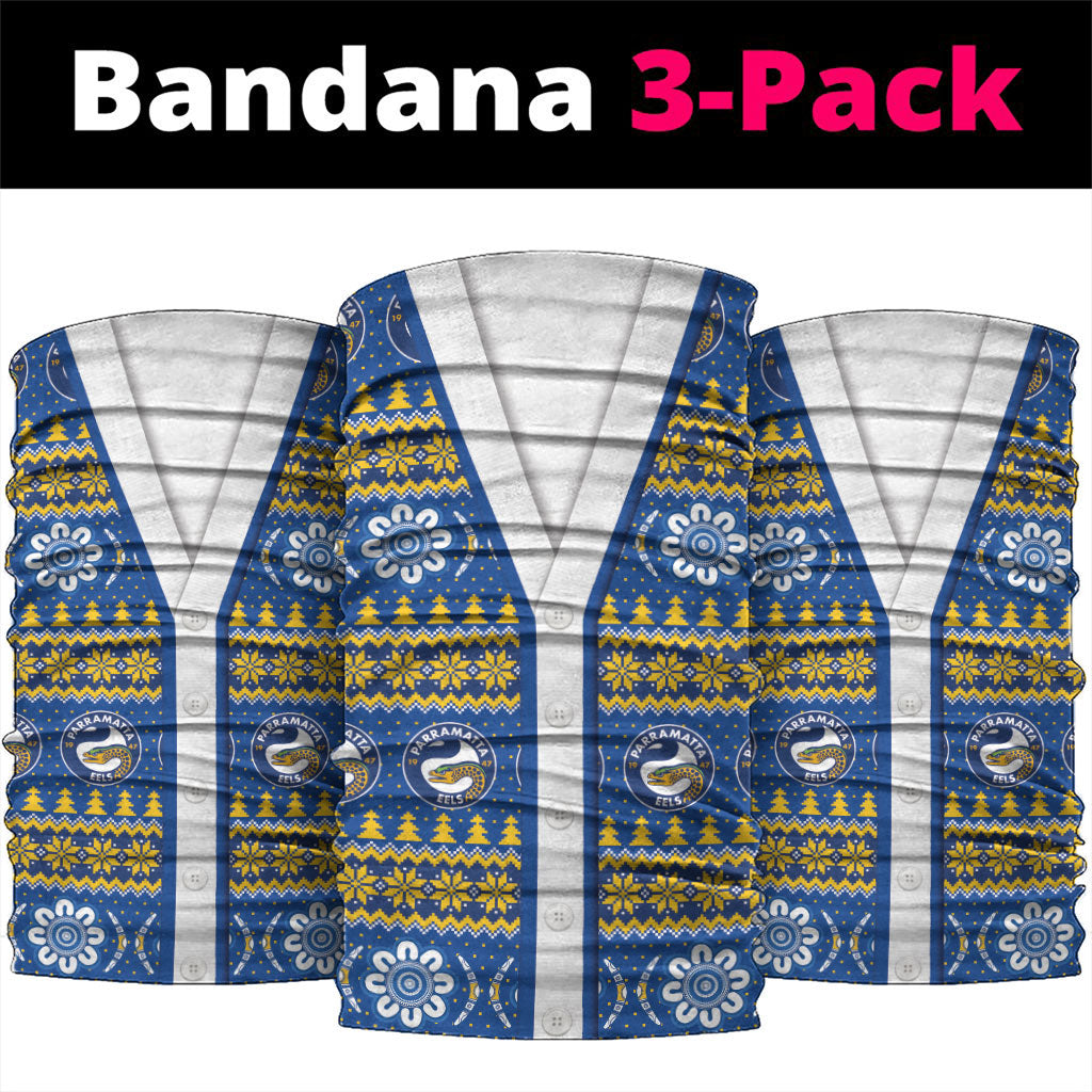 Eels Rugby Christmas Neck Gaiter Aboriginal Seamless Cardigan Inspired