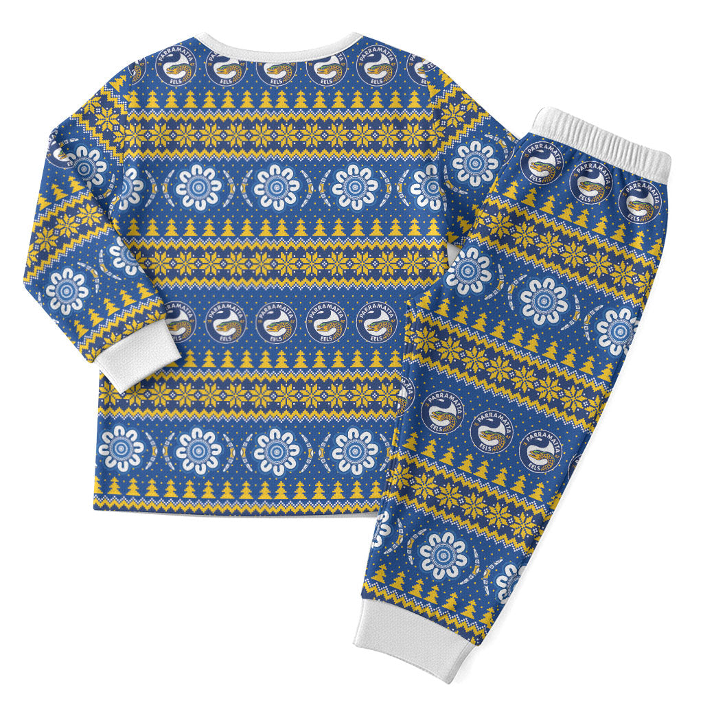 Eels Rugby Christmas Pajama Set Aboriginal Seamless Cardigan Inspired