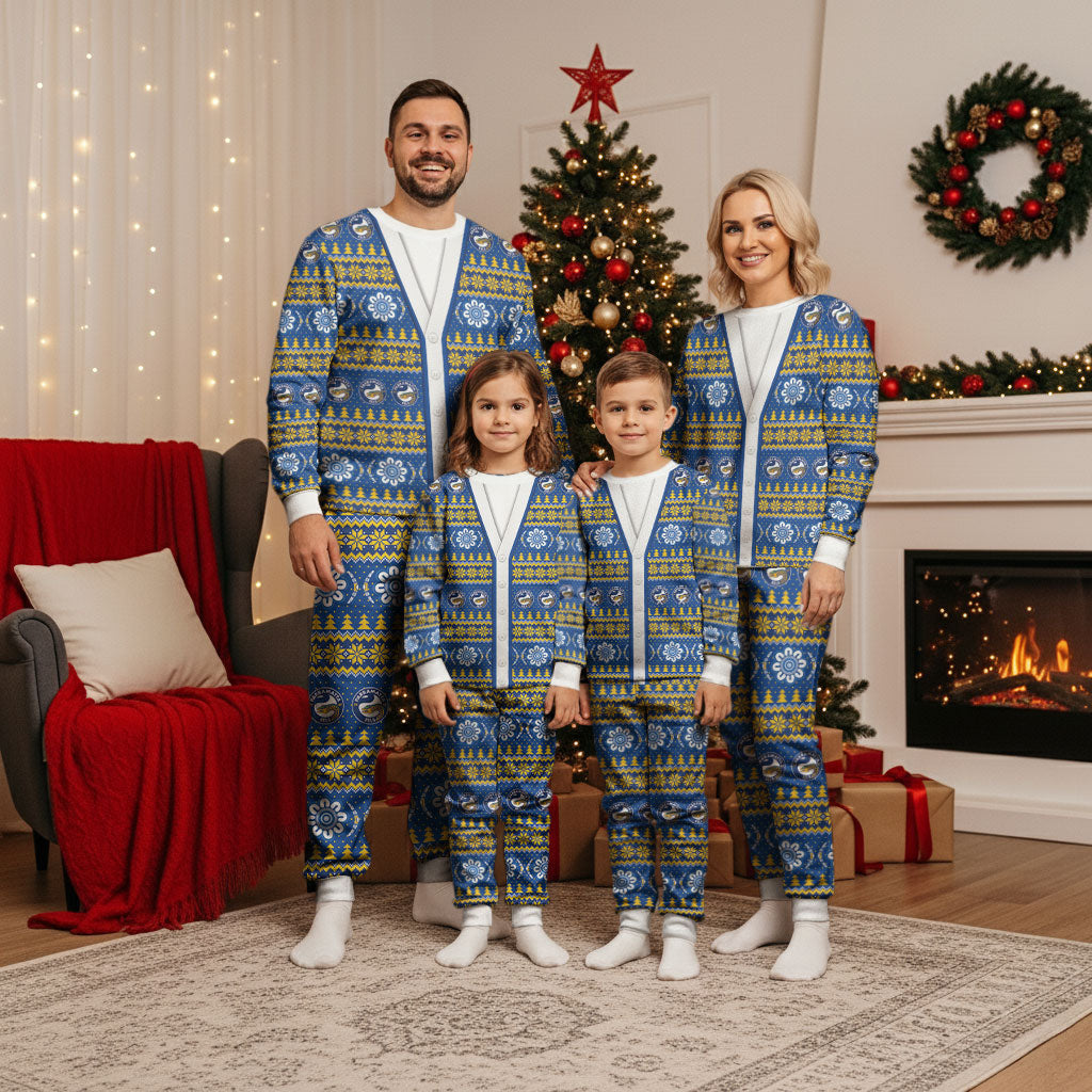 Eels Rugby Christmas Pajama Set Aboriginal Seamless Cardigan Inspired