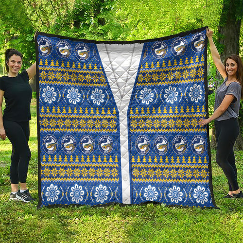 Eels Rugby Christmas Quilt Aboriginal Seamless Cardigan Inspired