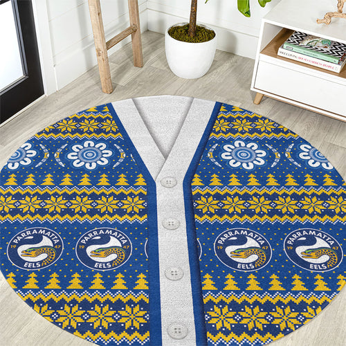 Eels Rugby Christmas Round Carpet Aboriginal Seamless Cardigan Inspired