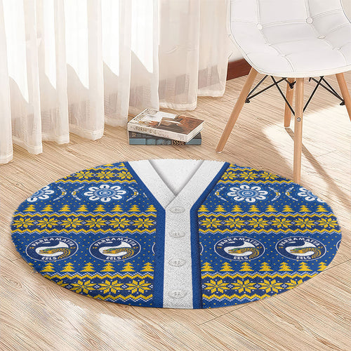 Eels Rugby Christmas Round Carpet Aboriginal Seamless Cardigan Inspired
