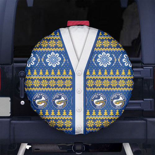 Eels Rugby Christmas Spare Tire Cover Aboriginal Seamless Cardigan Inspired