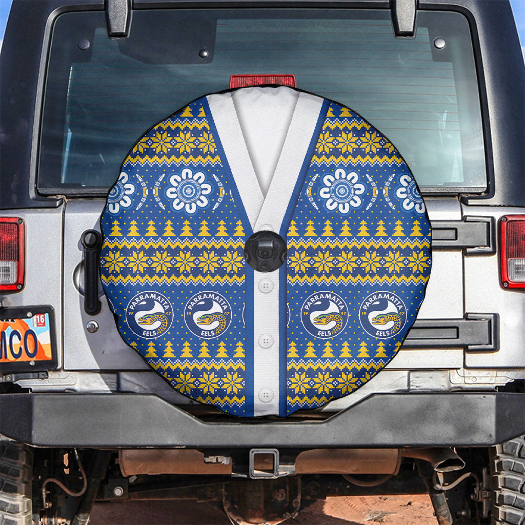 Eels Rugby Christmas Spare Tire Cover Aboriginal Seamless Cardigan Inspired