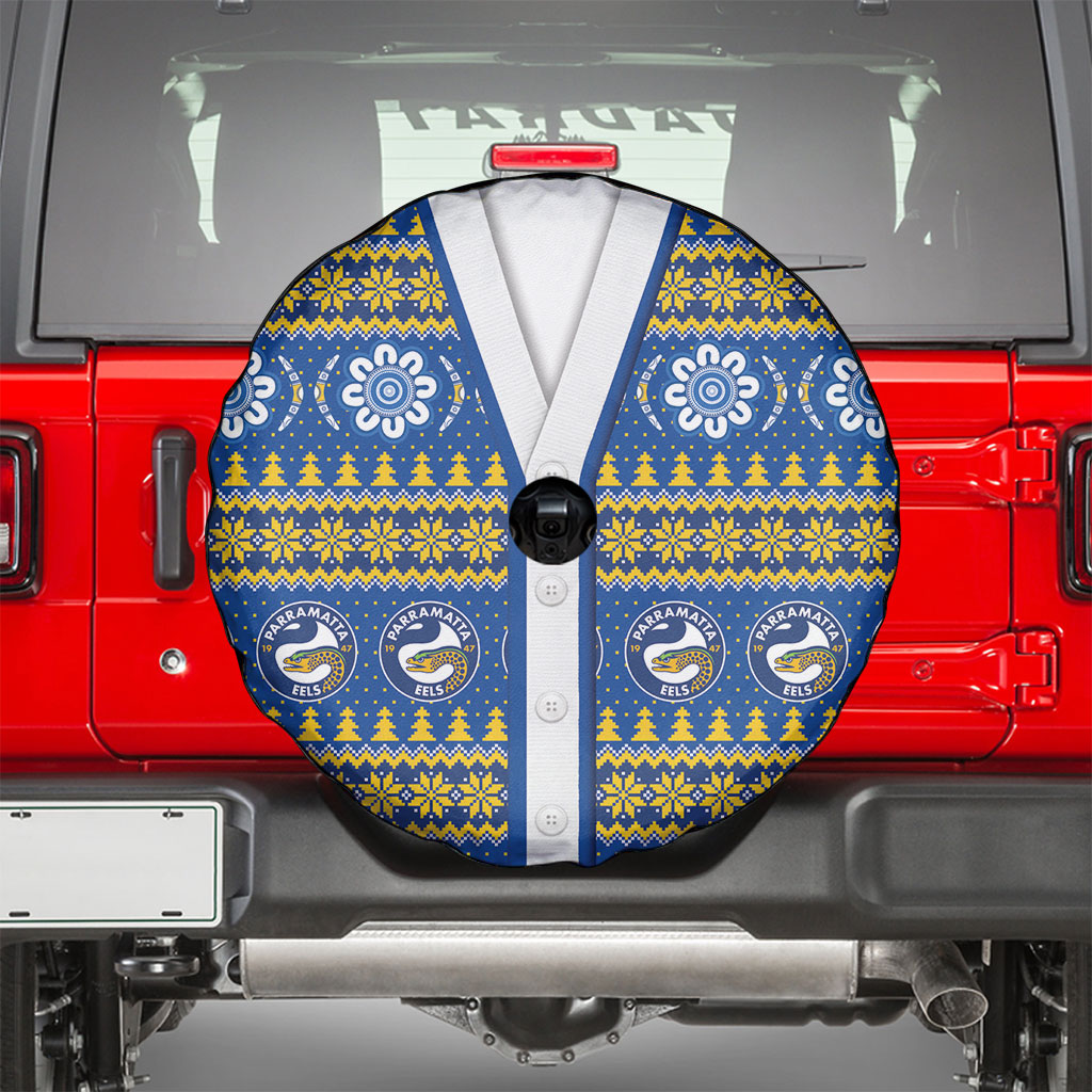 Eels Rugby Christmas Spare Tire Cover Aboriginal Seamless Cardigan Inspired