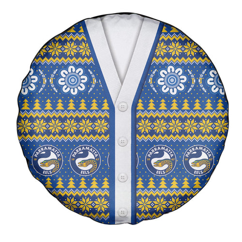 Eels Rugby Christmas Spare Tire Cover Aboriginal Seamless Cardigan Inspired