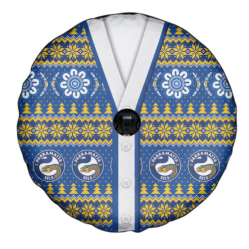 Eels Rugby Christmas Spare Tire Cover Aboriginal Seamless Cardigan Inspired