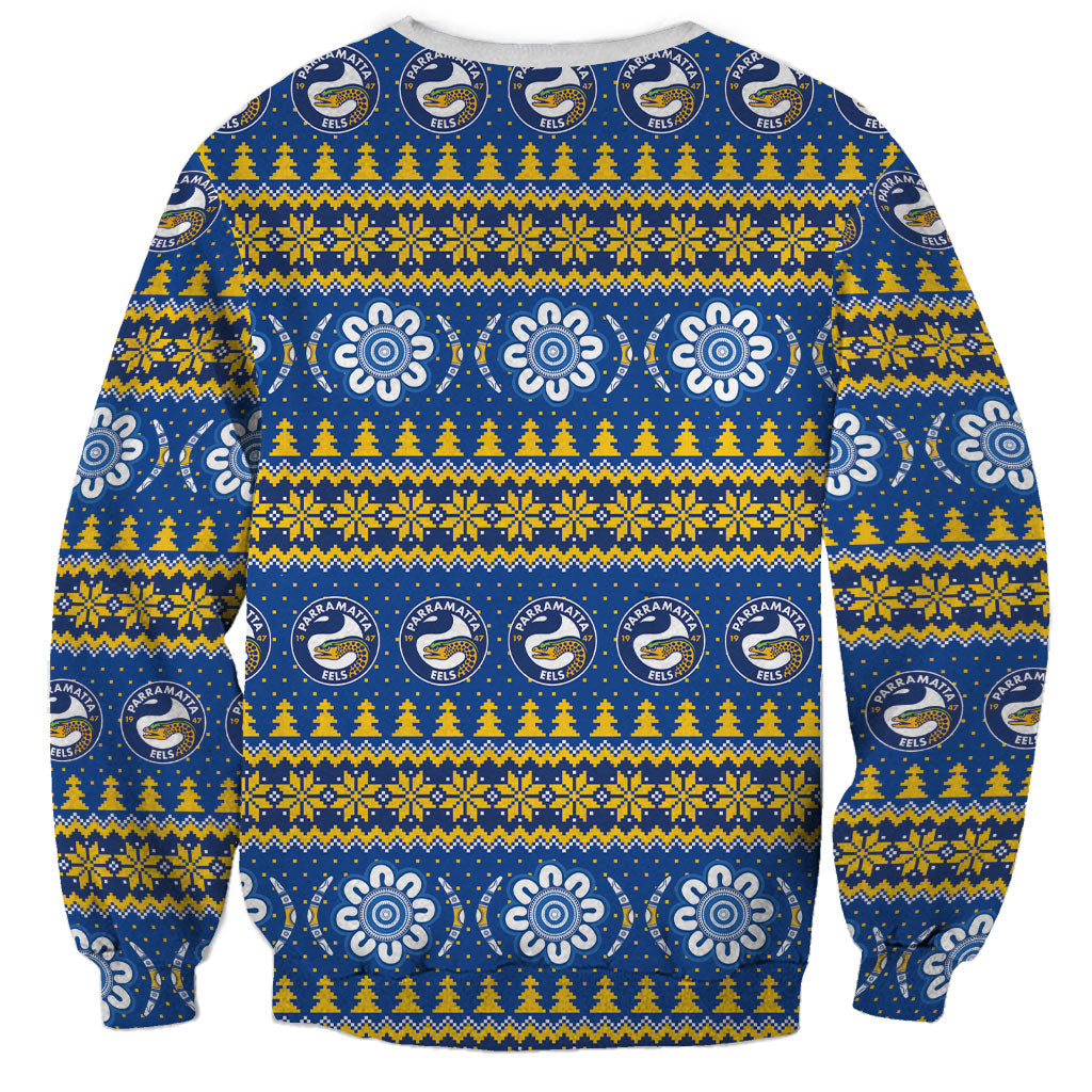 Eels Rugby Christmas Sweatshirt Aboriginal Seamless Cardigan Inspired
