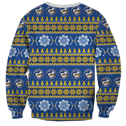 Eels Rugby Christmas Sweatshirt Aboriginal Seamless Cardigan Inspired