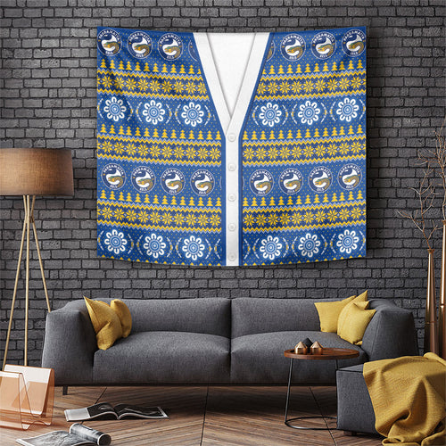 Eels Rugby Christmas Tapestry Aboriginal Seamless Cardigan Inspired
