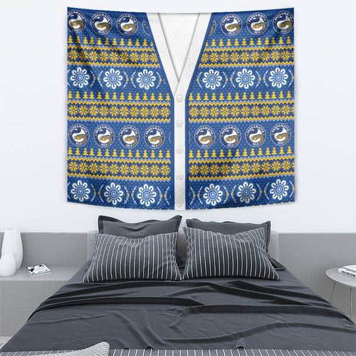 Eels Rugby Christmas Tapestry Aboriginal Seamless Cardigan Inspired