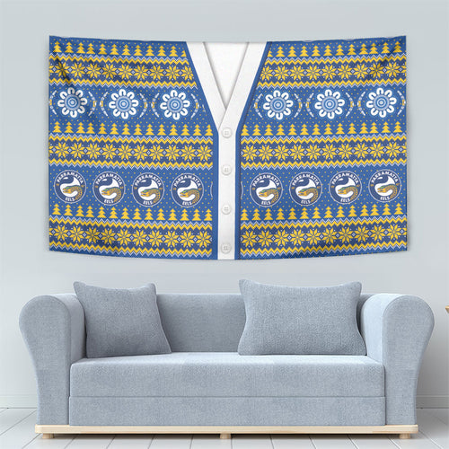 Eels Rugby Christmas Tapestry Aboriginal Seamless Cardigan Inspired