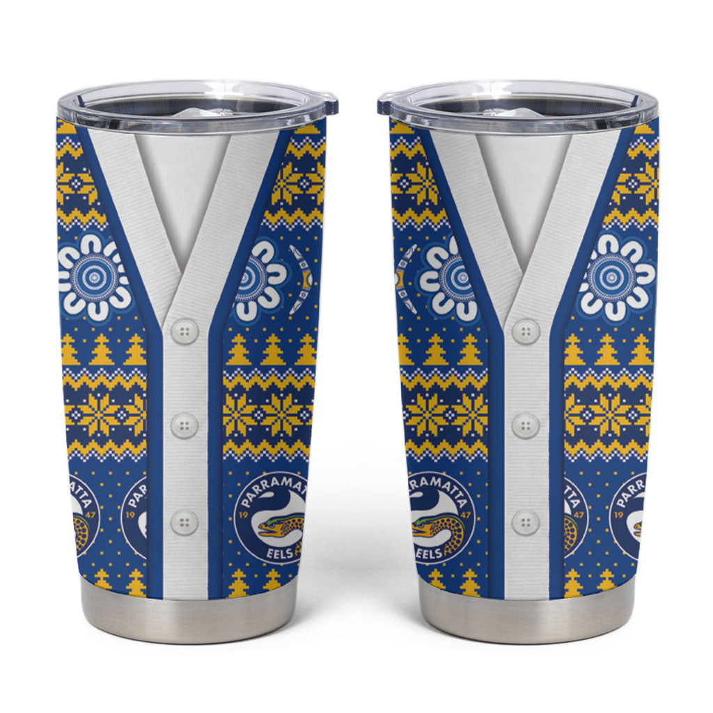 Eels Rugby Christmas Tumbler Cup Aboriginal Seamless Cardigan Inspired