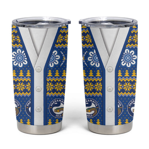 Eels Rugby Christmas Tumbler Cup Aboriginal Seamless Cardigan Inspired