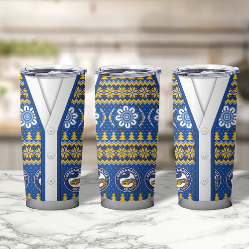 Eels Rugby Christmas Tumbler Cup Aboriginal Seamless Cardigan Inspired