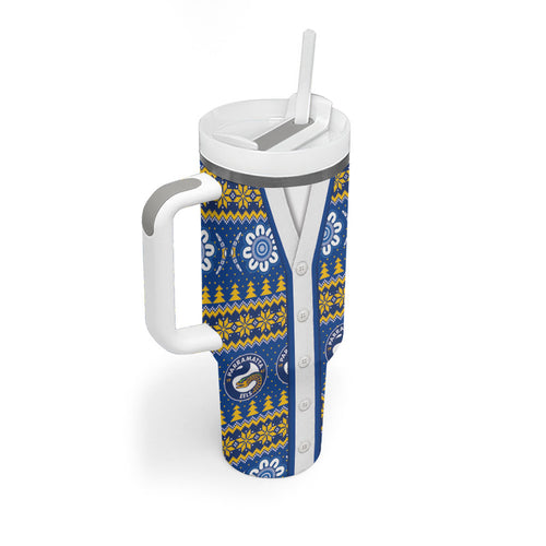 Eels Rugby Christmas Tumbler With Handle Aboriginal Seamless Cardigan Inspired