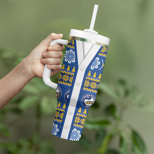 Eels Rugby Christmas Tumbler With Handle Aboriginal Seamless Cardigan Inspired