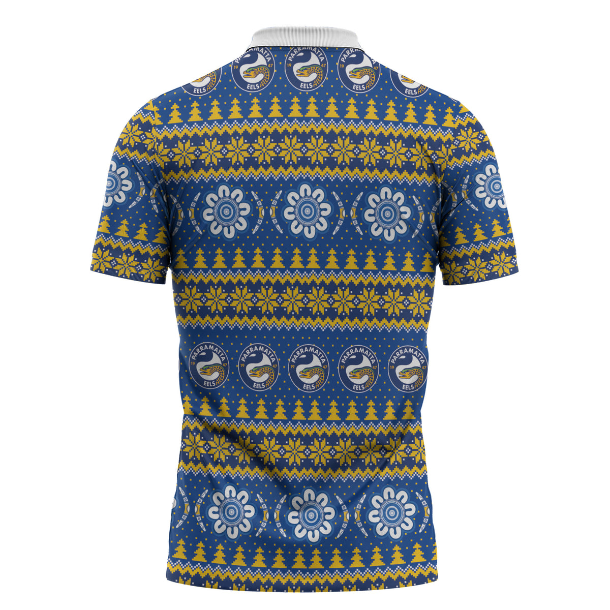 Eels Rugby Christmas Zipper Polo Shirt Aboriginal Seamless Cardigan Inspired