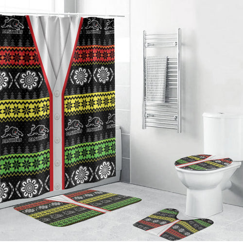Panthers Rugby Christmas Bathroom Set Aboriginal Seamless Cardigan Inspired