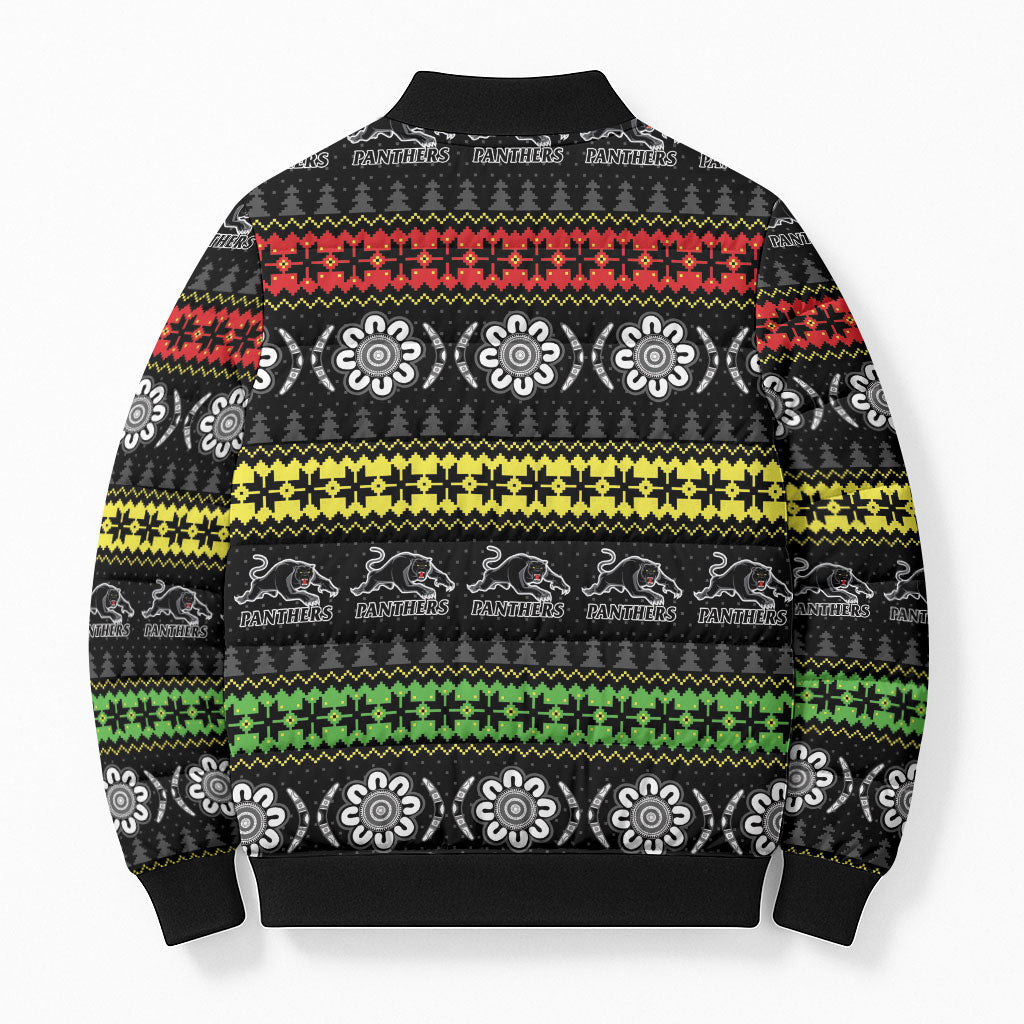 Panthers Rugby Christmas Bomber Puffer Jacket Aboriginal Seamless Cardigan Inspired