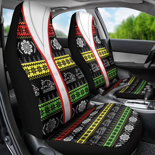 Panthers Rugby Christmas Car Seat Cover Aboriginal Seamless Cardigan Inspired