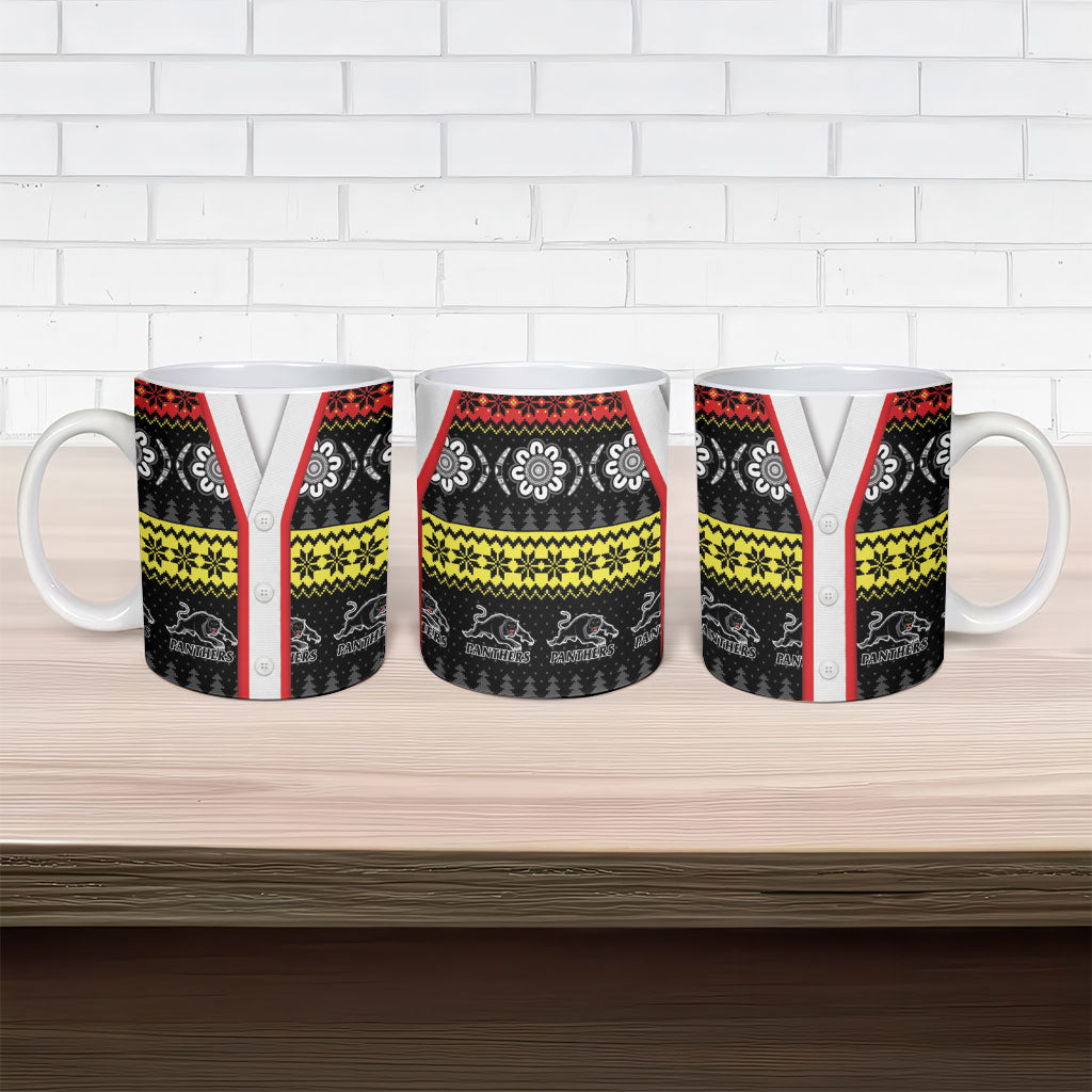 Panthers Rugby Christmas Ceramic Mug Aboriginal Seamless Cardigan Inspired