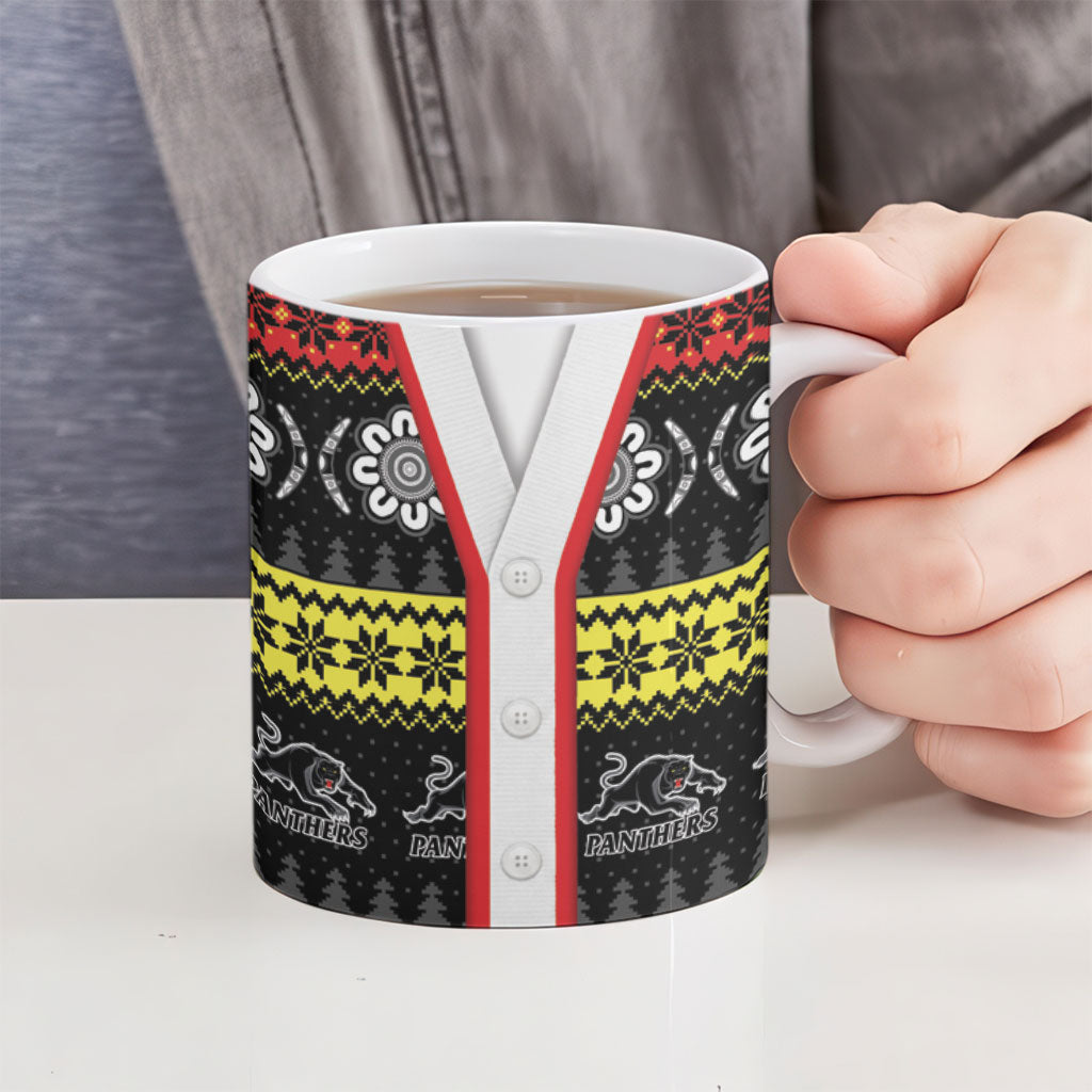 Panthers Rugby Christmas Ceramic Mug Aboriginal Seamless Cardigan Inspired