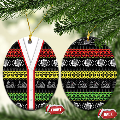 Panthers Rugby Christmas Ceramic Ornament Aboriginal Seamless Cardigan Inspired