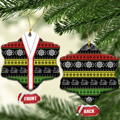 Panthers Rugby Christmas Ceramic Ornament Aboriginal Seamless Cardigan Inspired