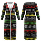 Panthers Rugby Christmas Couples Matching Long Sleeve Bodycon Dress and Hawaiian Shirt Aboriginal Seamless Cardigan Inspired