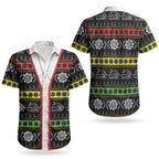 Panthers Rugby Christmas Couples Matching Short Sleeve Bodycon Dress and Hawaiian Shirt Aboriginal Seamless Cardigan Inspired