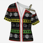 Panthers Rugby Christmas Cross Shoulder Shirt Aboriginal Seamless Cardigan Inspired