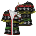 Panthers Rugby Christmas Cross Shoulder Shirt Aboriginal Seamless Cardigan Inspired